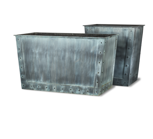 SAXON Tapered Trough Planter | Beaten Copper Fiberglass - Image 2